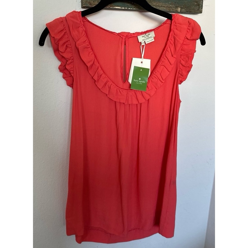 Kate Spade New York Grace Top ruffle-trimmed sleeveless blouse